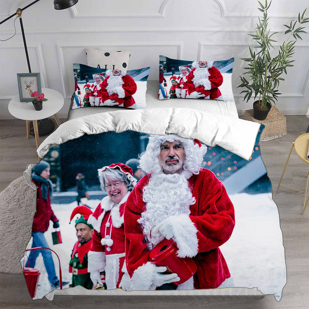 Bad Santa Cosplay Bedding Set Duvet Cover Pillowcases Halloween Home Decor