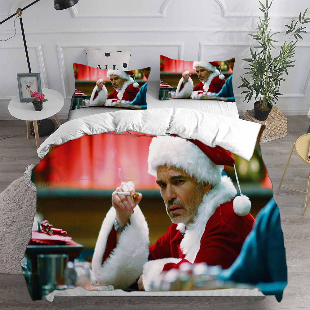 Bad Santa Cosplay Bedding Set Duvet Cover Pillowcases Halloween Home Decor