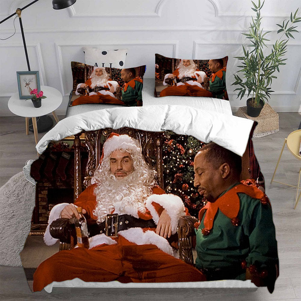 Bad Santa Cosplay Bedding Set Duvet Cover Pillowcases Halloween Home Decor