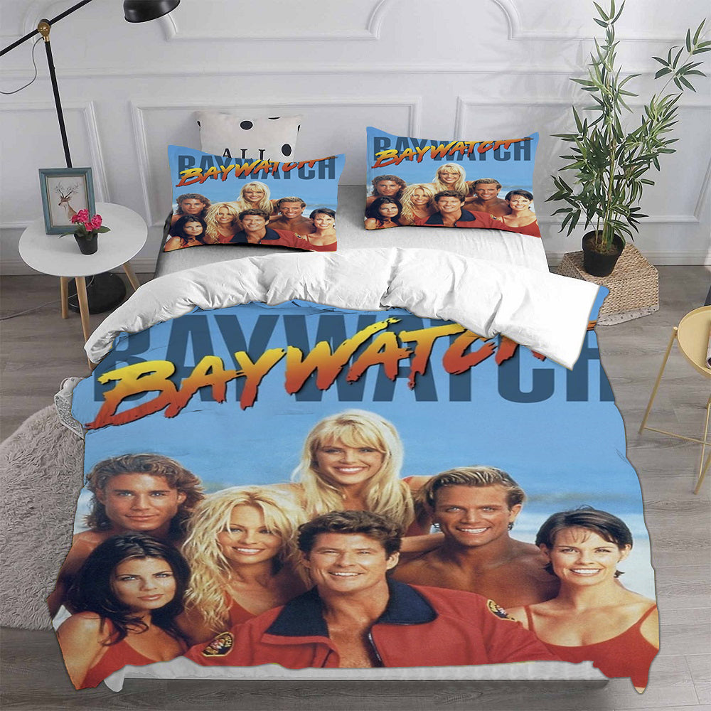 Baywatch Cosplay Bedding Set Duvet Cover Pillowcases Halloween Home Decor