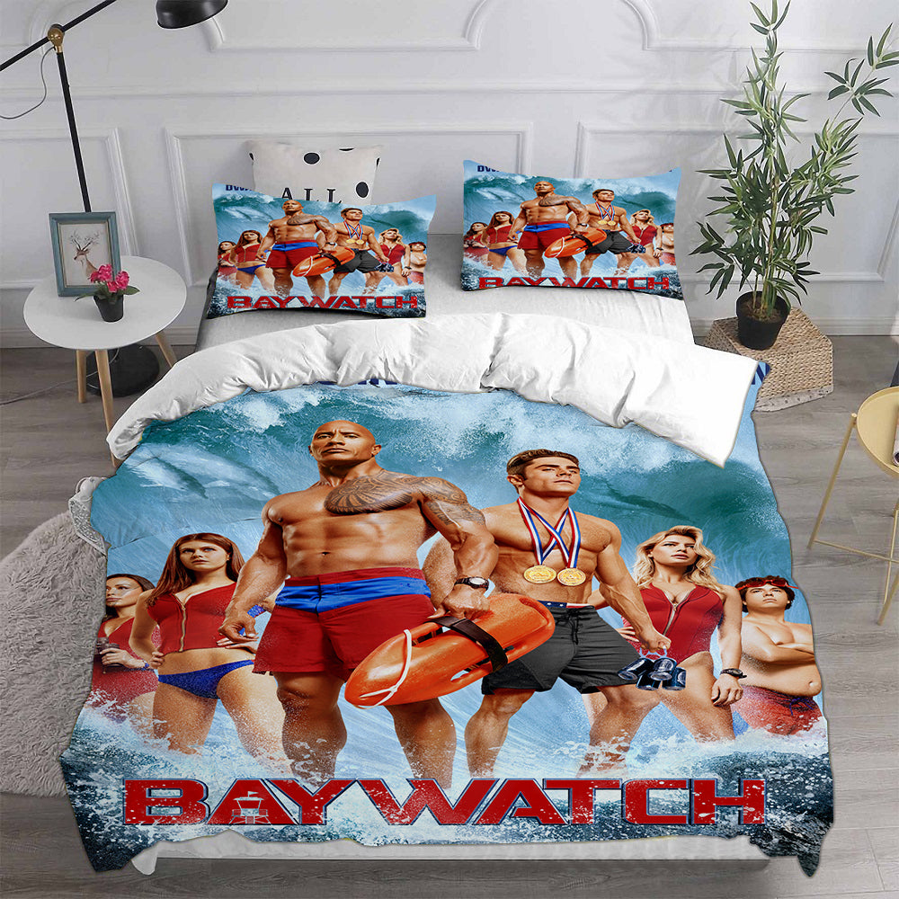 Baywatch Cosplay Bedding Set Duvet Cover Pillowcases Halloween Home Decor