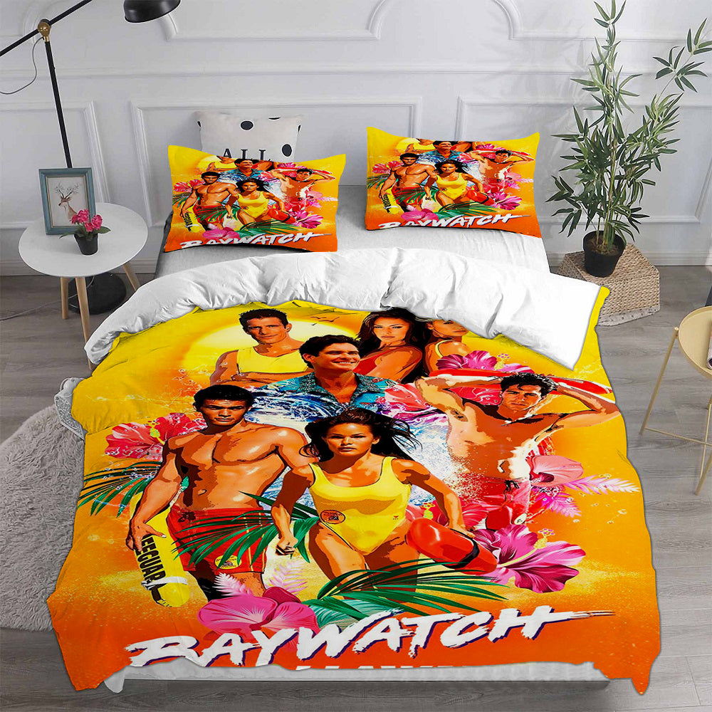 Baywatch Cosplay Bedding Set Duvet Cover Pillowcases Halloween Home Decor