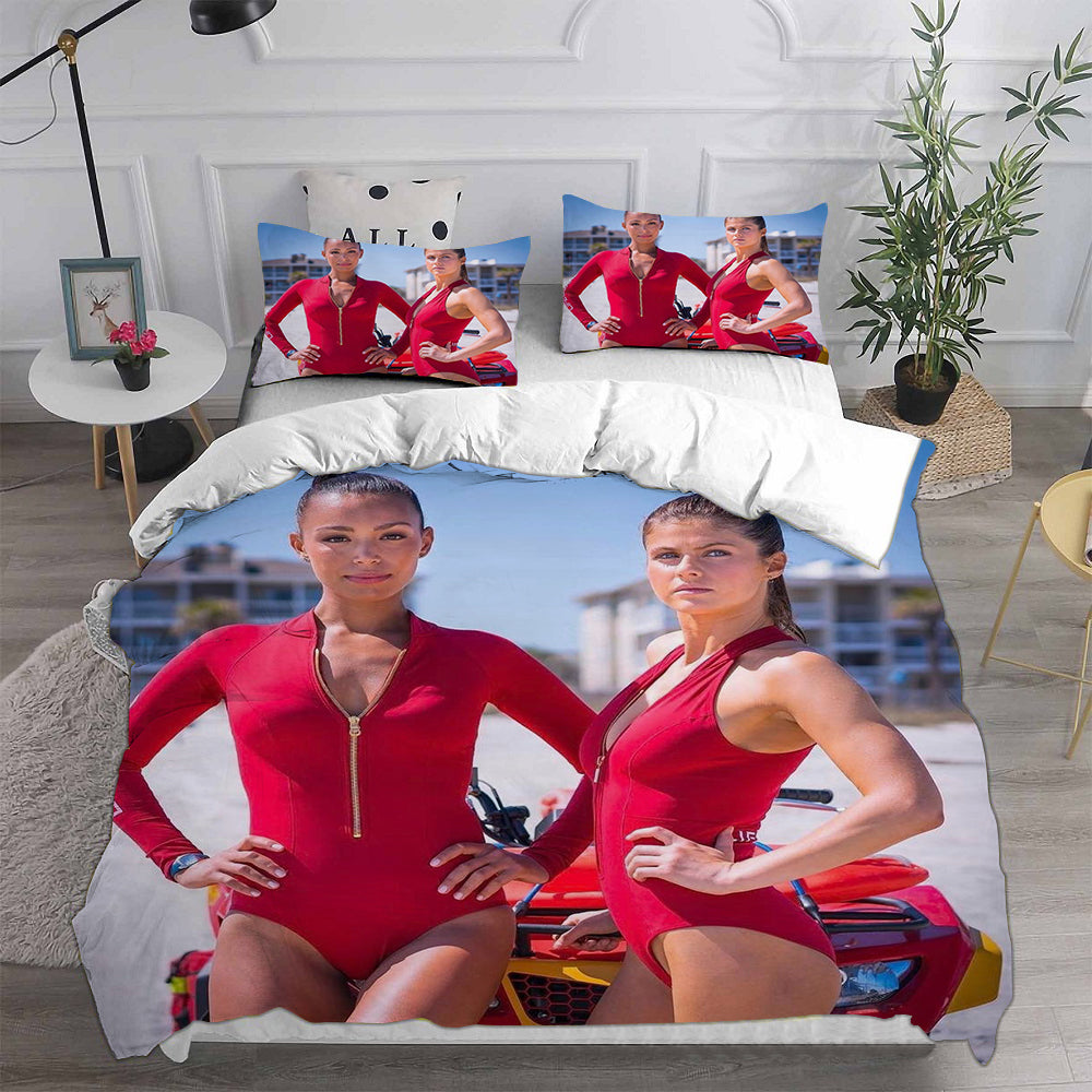 Baywatch Cosplay Bedding Set Duvet Cover Pillowcases Halloween Home Decor