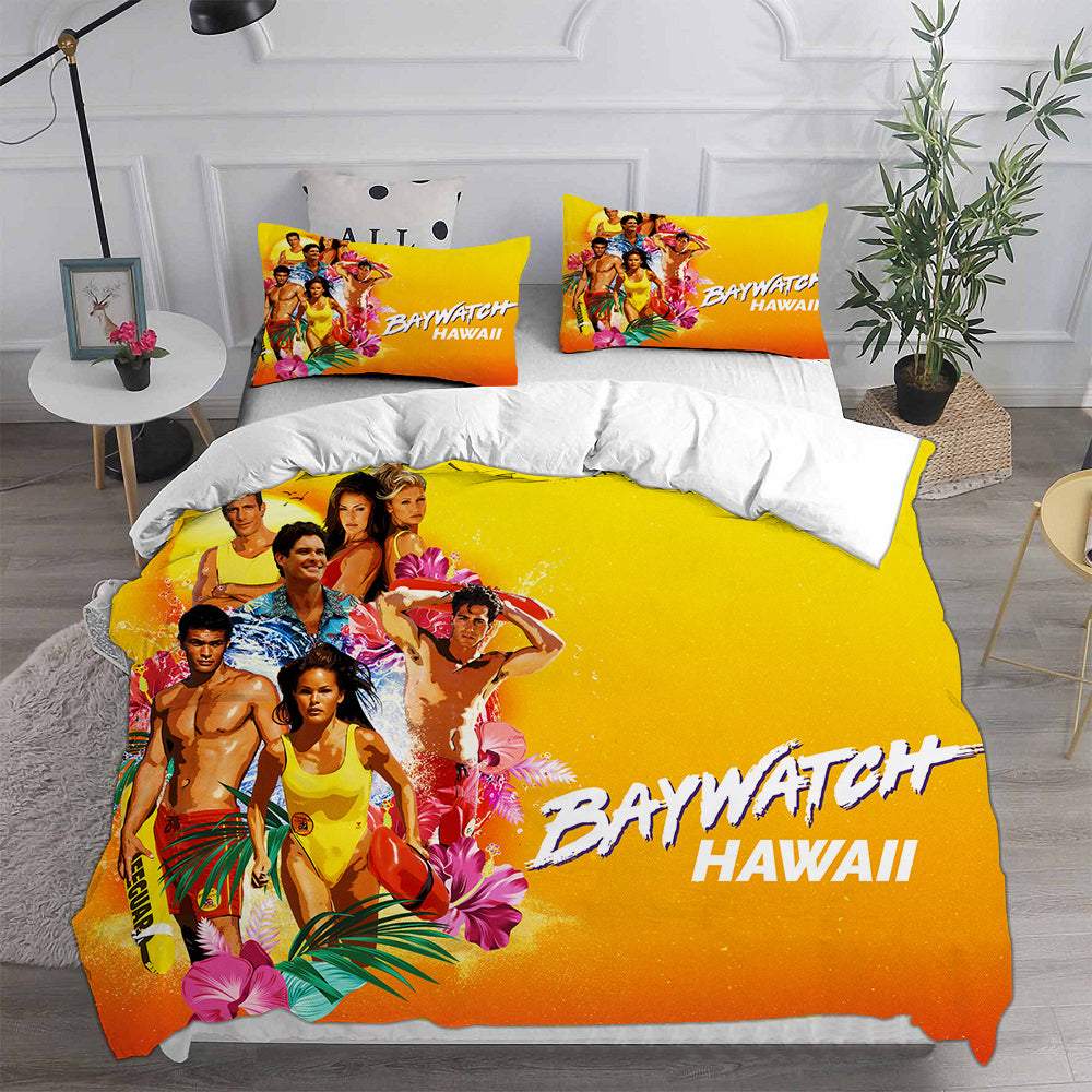 Baywatch Cosplay Bedding Set Duvet Cover Pillowcases Halloween Home Decor