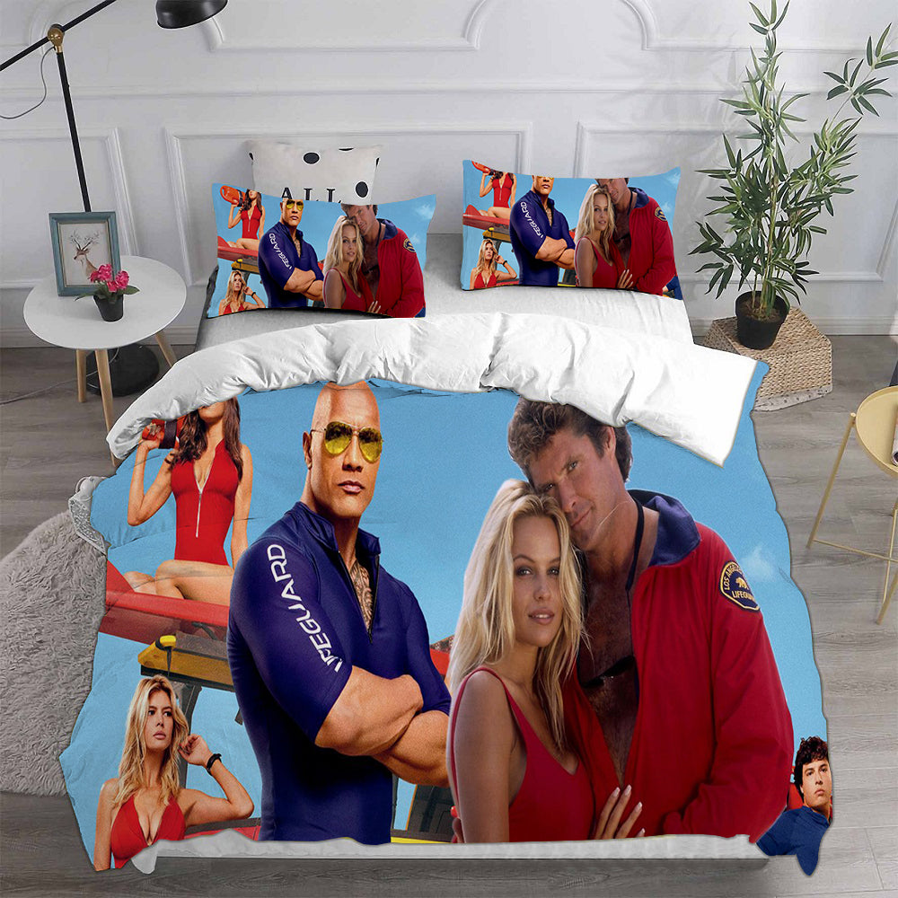 Baywatch Cosplay Bedding Set Duvet Cover Pillowcases Halloween Home Decor