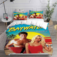 Baywatch Cosplay Bedding Set Duvet Cover Pillowcases Halloween Home Decor