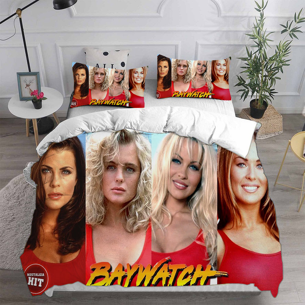 Baywatch Cosplay Bedding Set Duvet Cover Pillowcases Halloween Home Decor