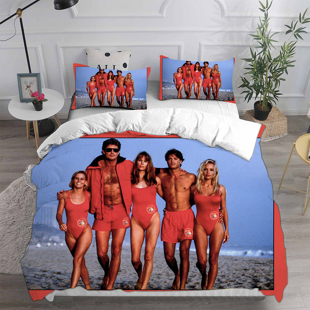 Baywatch Cosplay Bedding Set Duvet Cover Pillowcases Halloween Home Decor