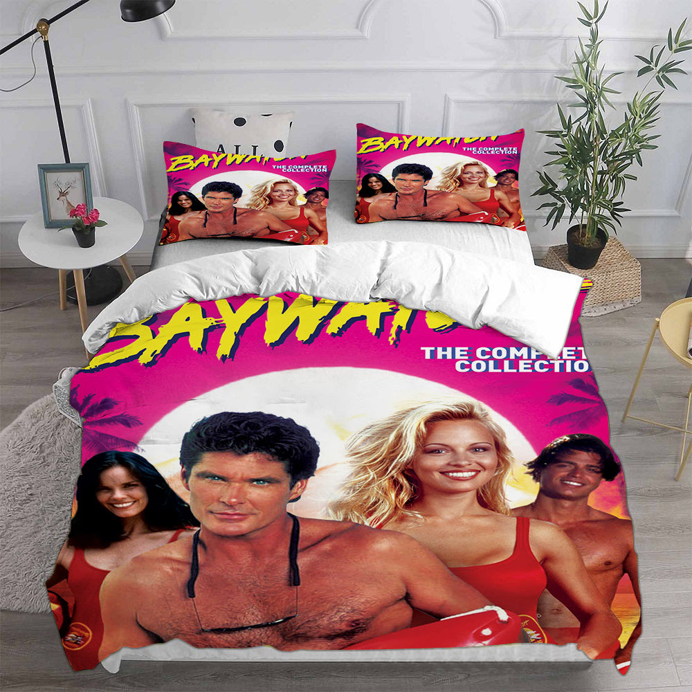 Baywatch Cosplay Bedding Set Duvet Cover Pillowcases Halloween Home Decor