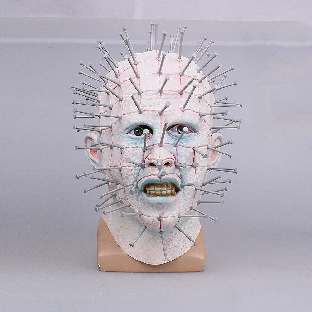 Cosplay Hellraiser Pinhead Mask Halloween Horror Ghost Scary Helmet Party Mask