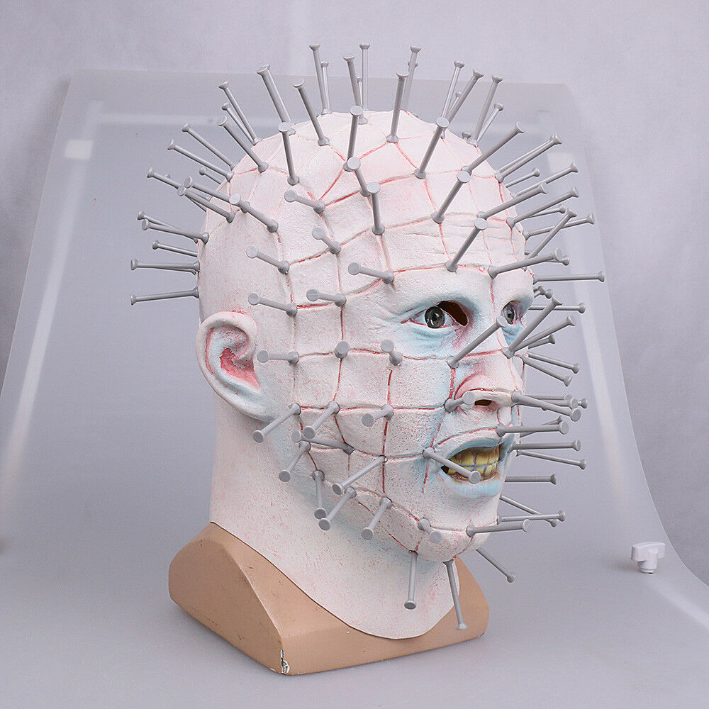 Cosplay Hellraiser Pinhead Mask Halloween Horror Ghost Scary Helmet Party Mask