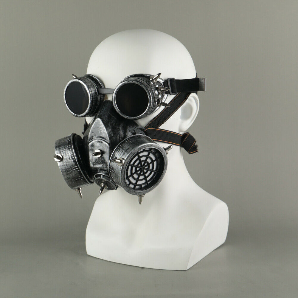 Cosplay Punk Gothic rivet Mask Steampunk Gas Facs Mask Halloween Cool Prop New