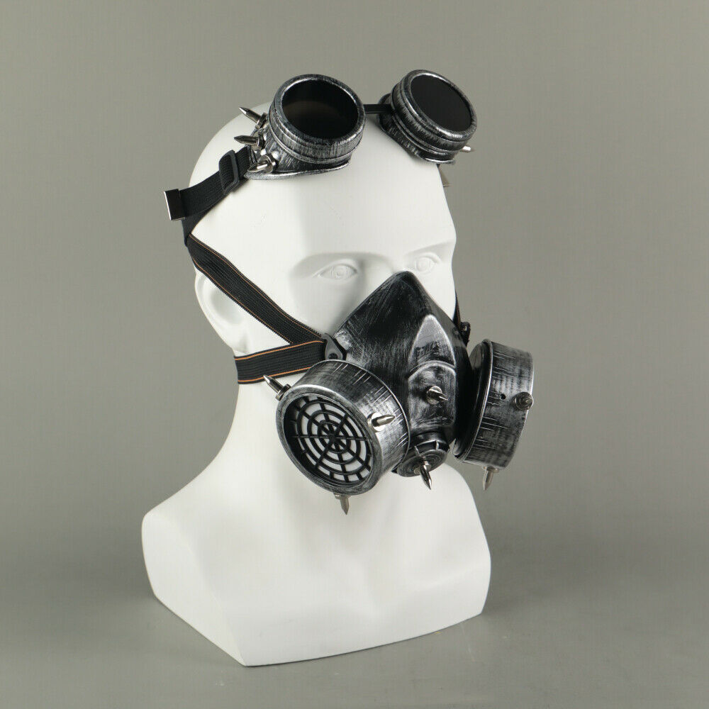 Cosplay Punk Gothic rivet Mask Steampunk Gas Facs Mask Halloween Cool Prop New