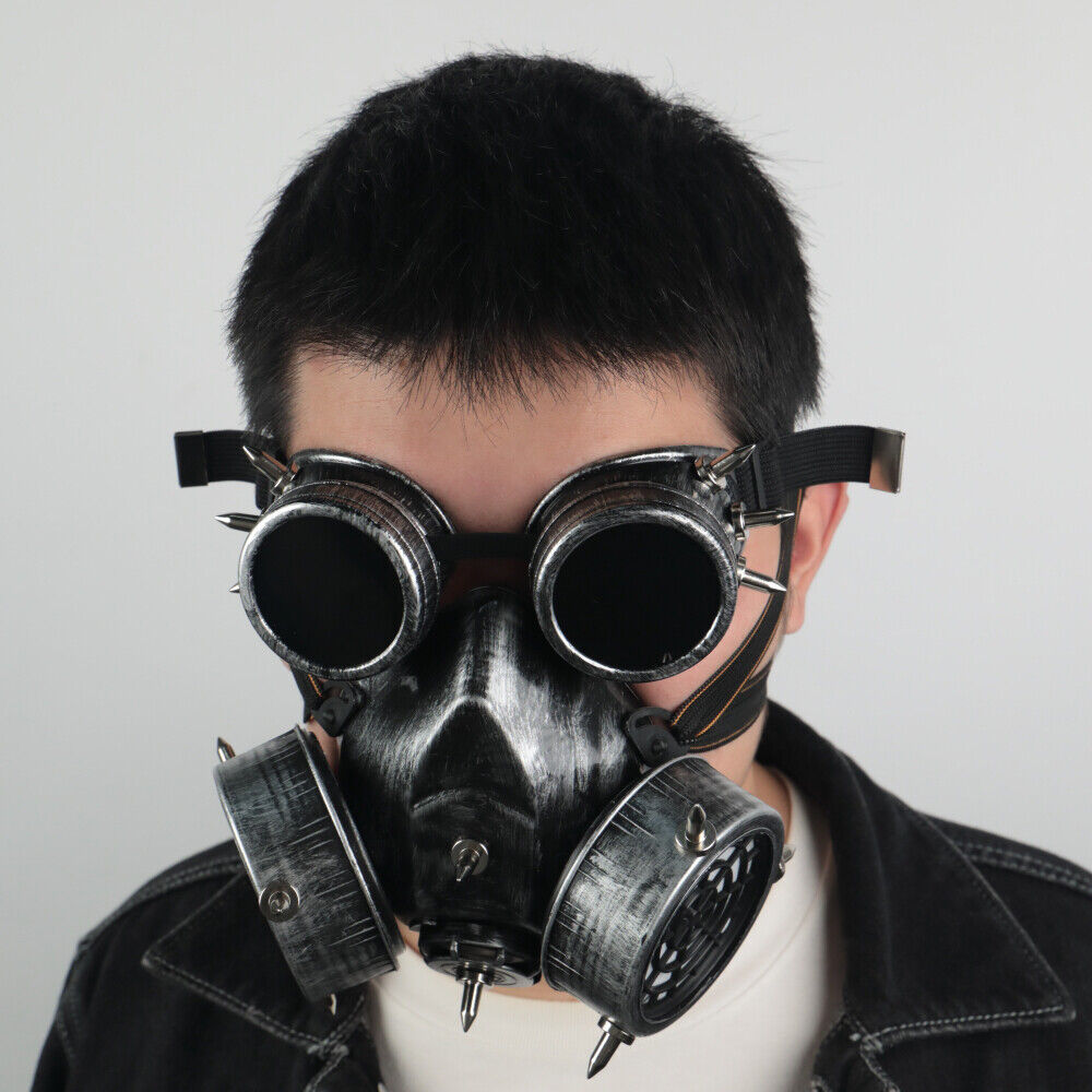 Cosplay Punk Gothic rivet Mask Steampunk Gas Facs Mask Halloween Cool Prop New