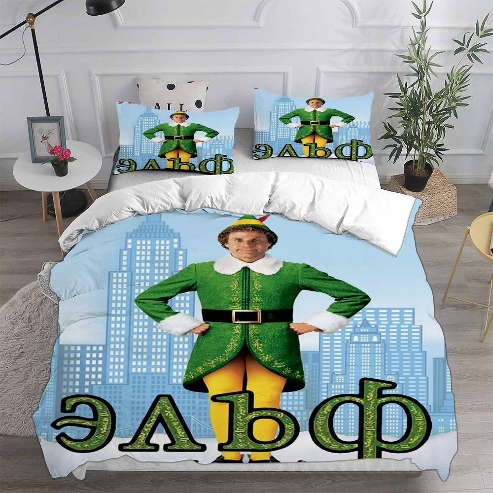 Elf Cosplay Bedding Set Duvet Cover Pillowcases Halloween Home Decor