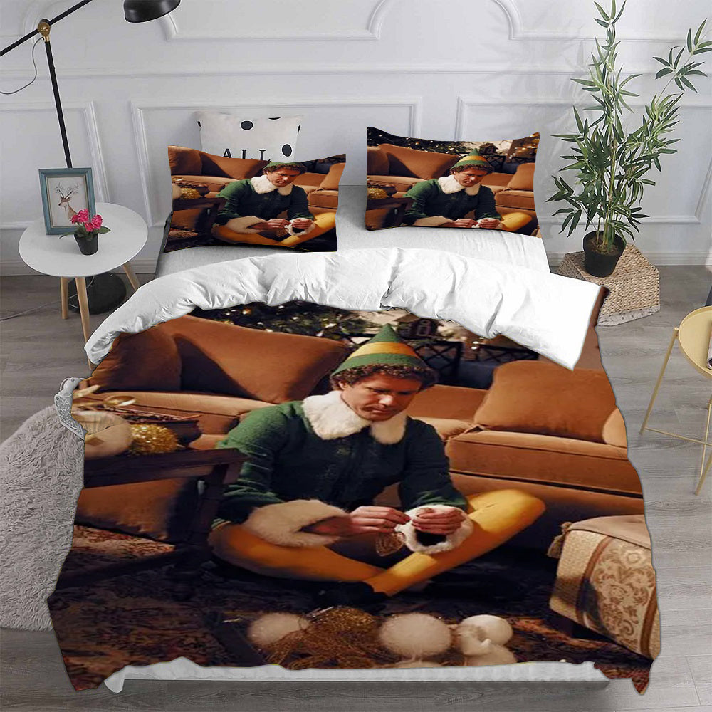 Elf Cosplay Bedding Set Duvet Cover Pillowcases Halloween Home Decor