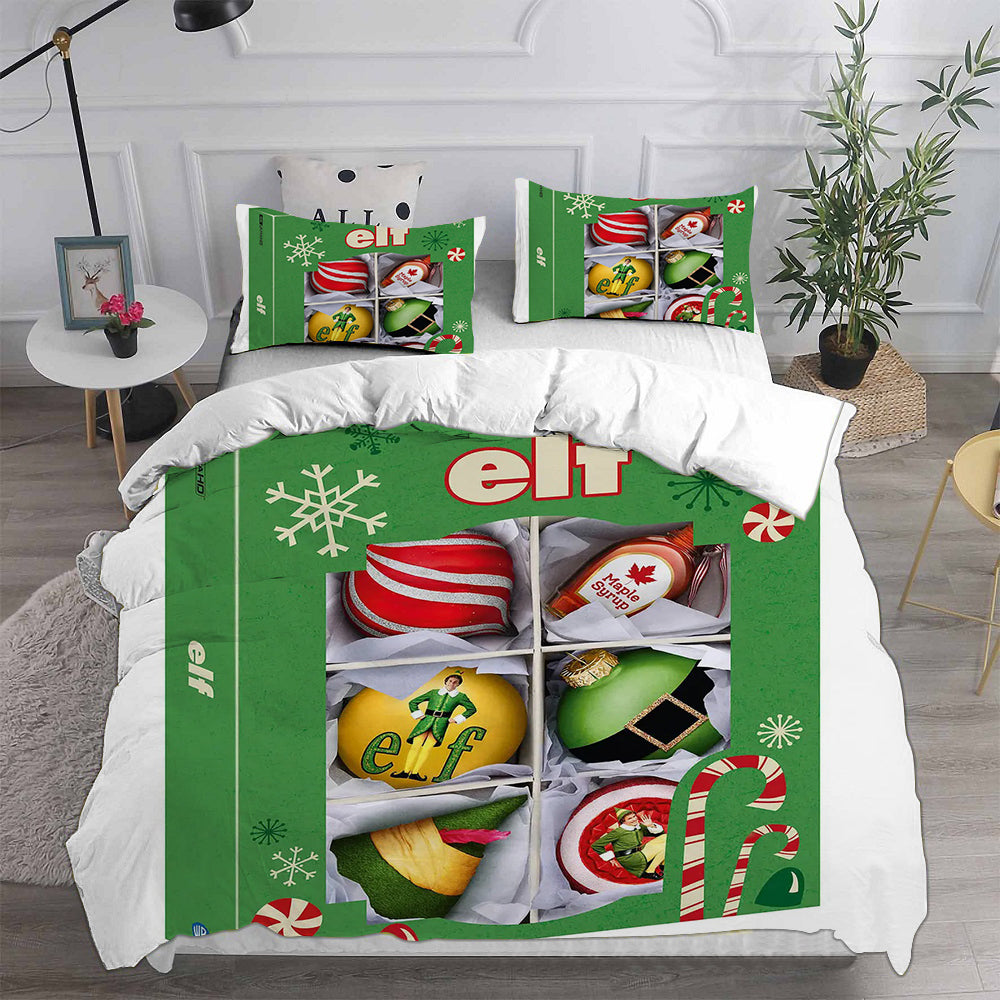 Elf Cosplay Bedding Set Duvet Cover Pillowcases Halloween Home Decor