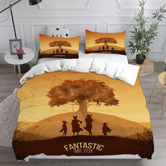 Fantastic Mr. Fox Cosplay Bedding Set Duvet Cover Pillowcases Halloween Home Decor