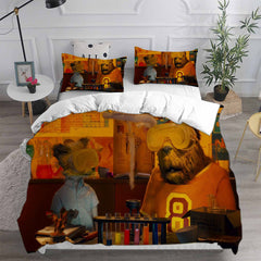 Fantastic Mr. Fox Cosplay Bedding Set Duvet Cover Pillowcases Halloween Home Decor