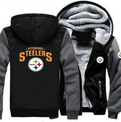 Pittsburgh Steelers Casual Hooded Warm Sweatshirts Male Thicken Jacket