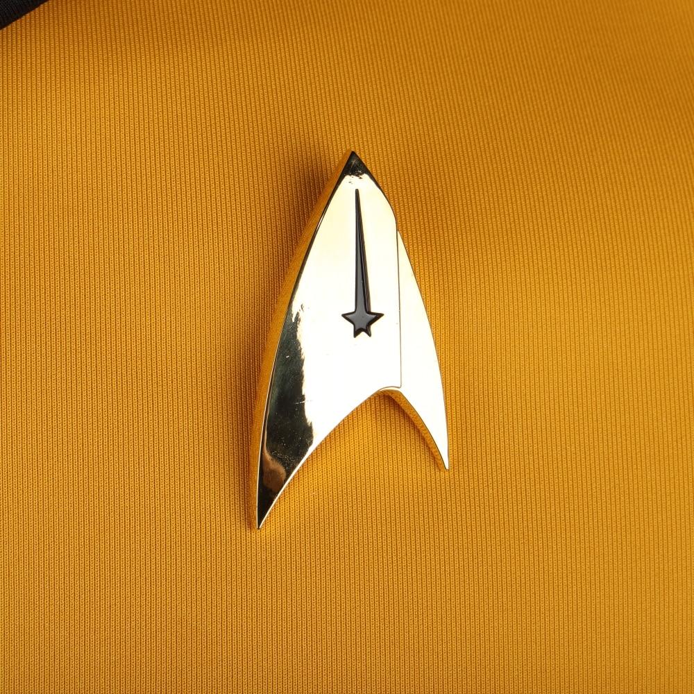 Cosicon Star Trek Discovery Season 2 Starfleet Captain Kirk Shirt Uniform Badge Costumes Men Adult Halloween Cosplay Costume