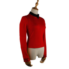 ST Cosicon Discovery Season 2 Female Top Starfleet Commander Uniform with Badge Woman Cosplay Costume
