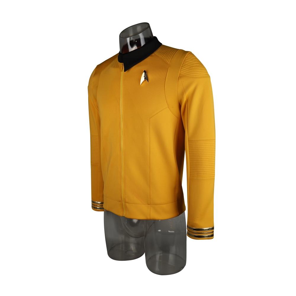 Cosicon Star Trek Discovery Season 2 Starfleet Captain Kirk Shirt Uniform Badge Costumes Men Adult Halloween Cosplay Costume