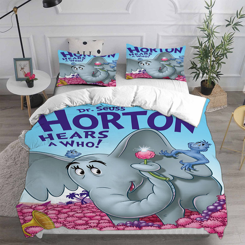 Horton Hears a Who Cosplay Bedding Set Duvet Cover Pillowcases Halloween Home Decor