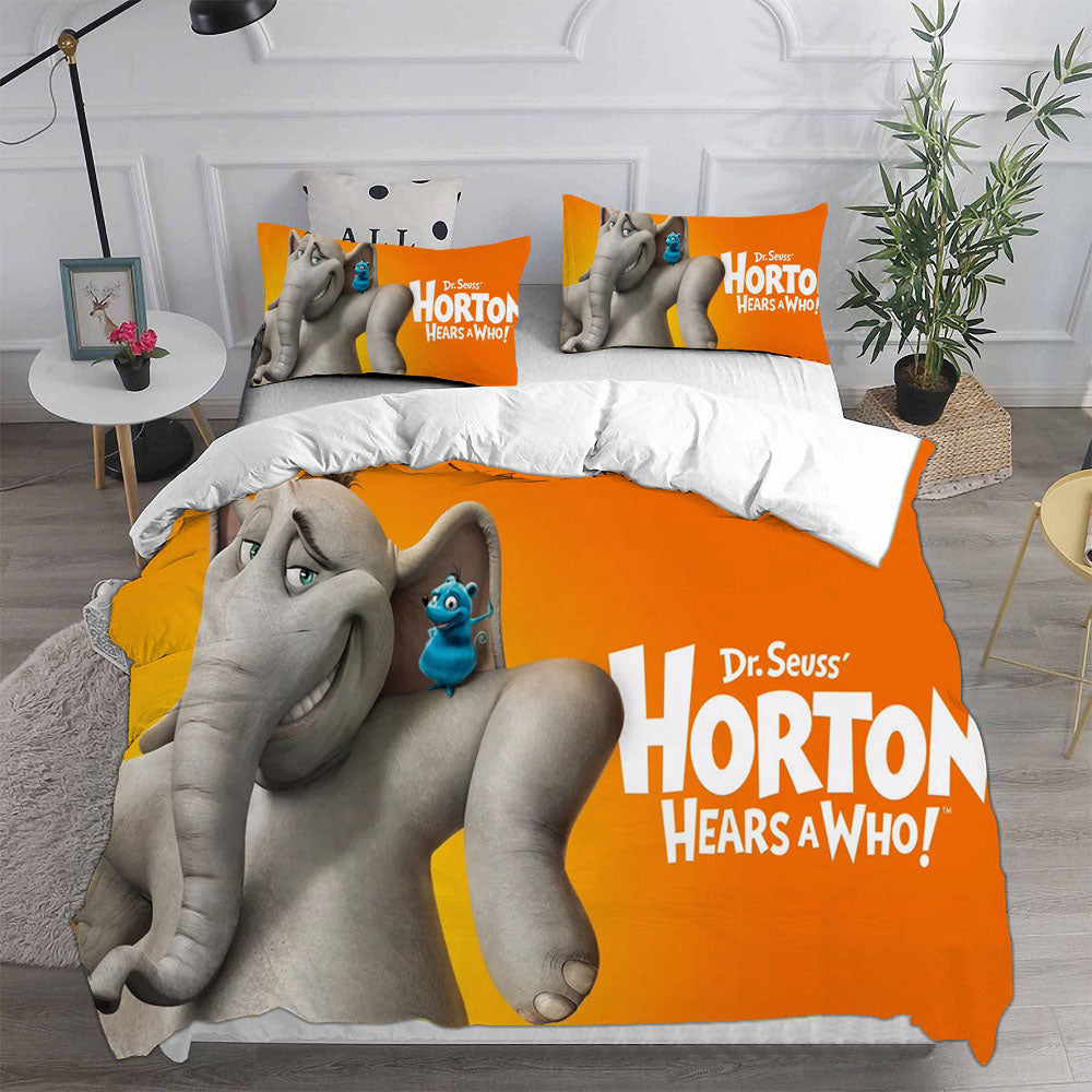 Horton Hears a Who Cosplay Bedding Set Duvet Cover Pillowcases Halloween Home Decor