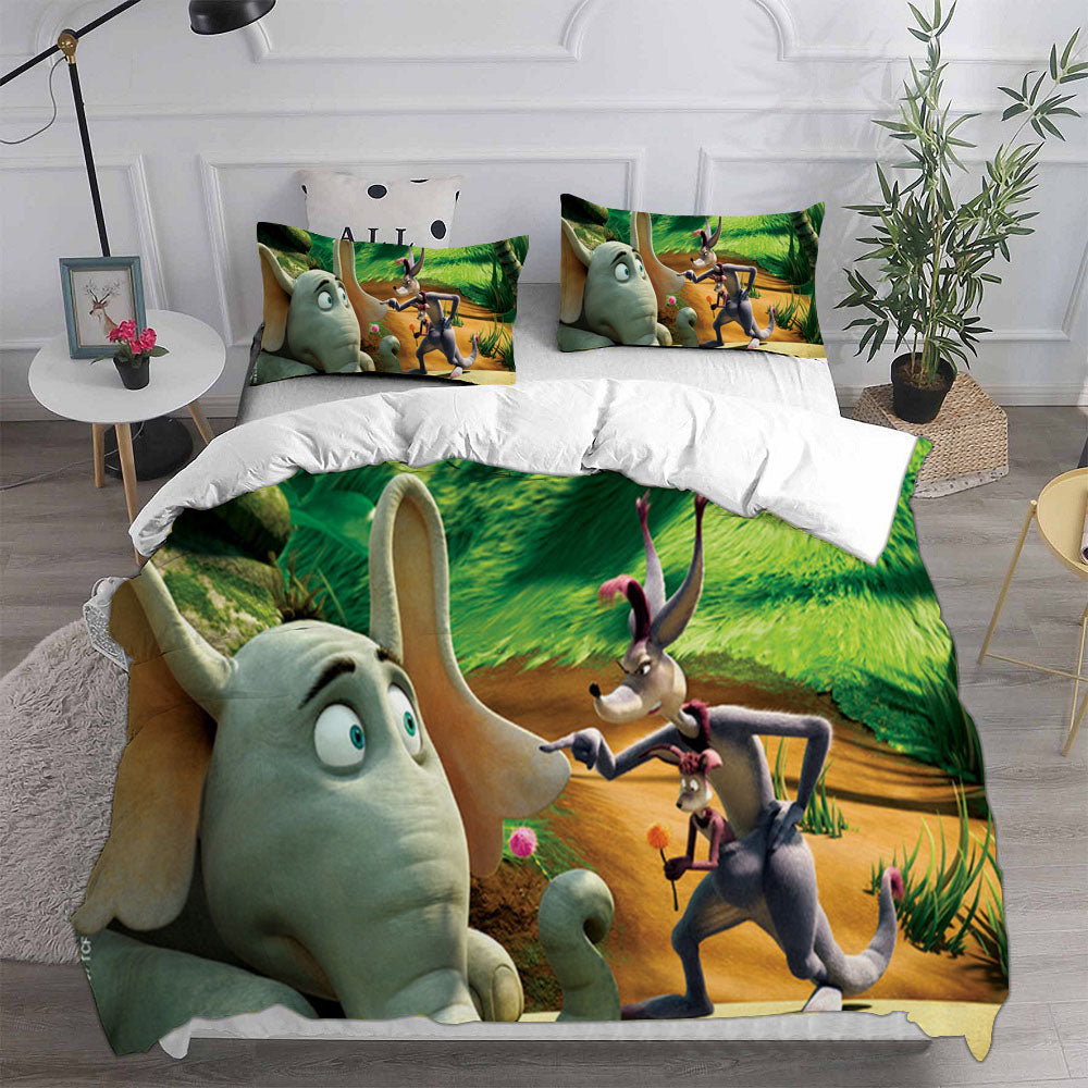 Horton Hears a Who Cosplay Bedding Set Duvet Cover Pillowcases Halloween Home Decor