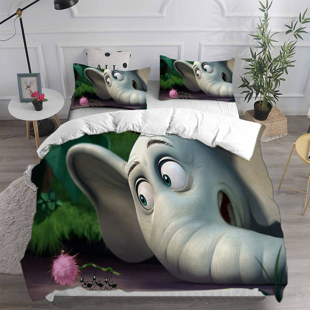 Horton Hears a Who Cosplay Bedding Set Duvet Cover Pillowcases Halloween Home Decor