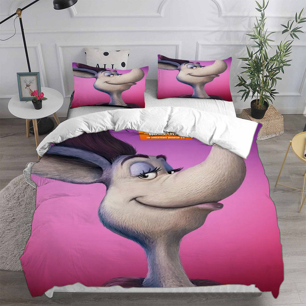 Horton Hears a Who Cosplay Bedding Set Duvet Cover Pillowcases Halloween Home Decor