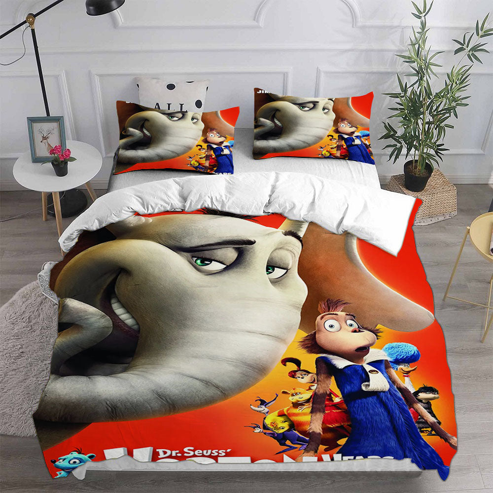 Horton Hears a Who Cosplay Bedding Set Duvet Cover Pillowcases Halloween Home Decor