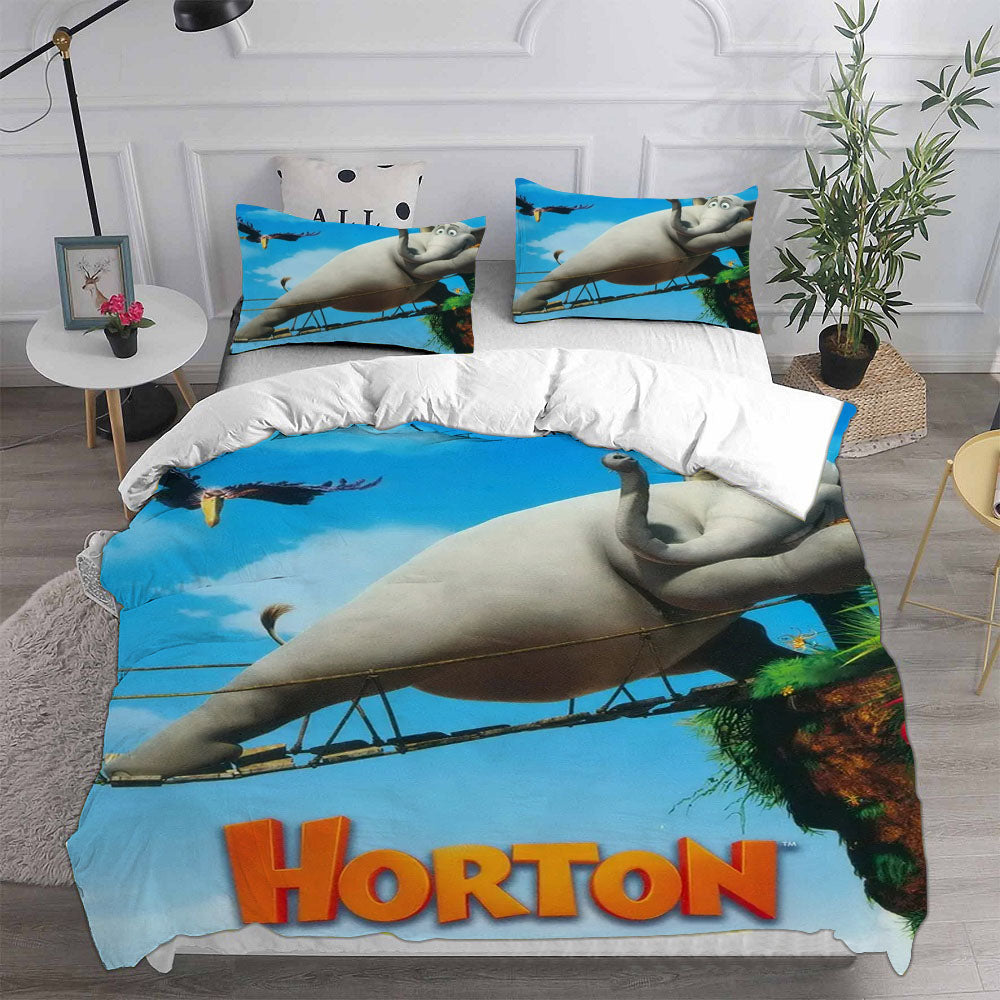 Horton Hears a Who Cosplay Bedding Set Duvet Cover Pillowcases Halloween Home Decor