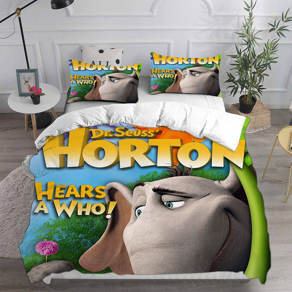 Horton Hears a Who Cosplay Bedding Set Duvet Cover Pillowcases Halloween Home Decor