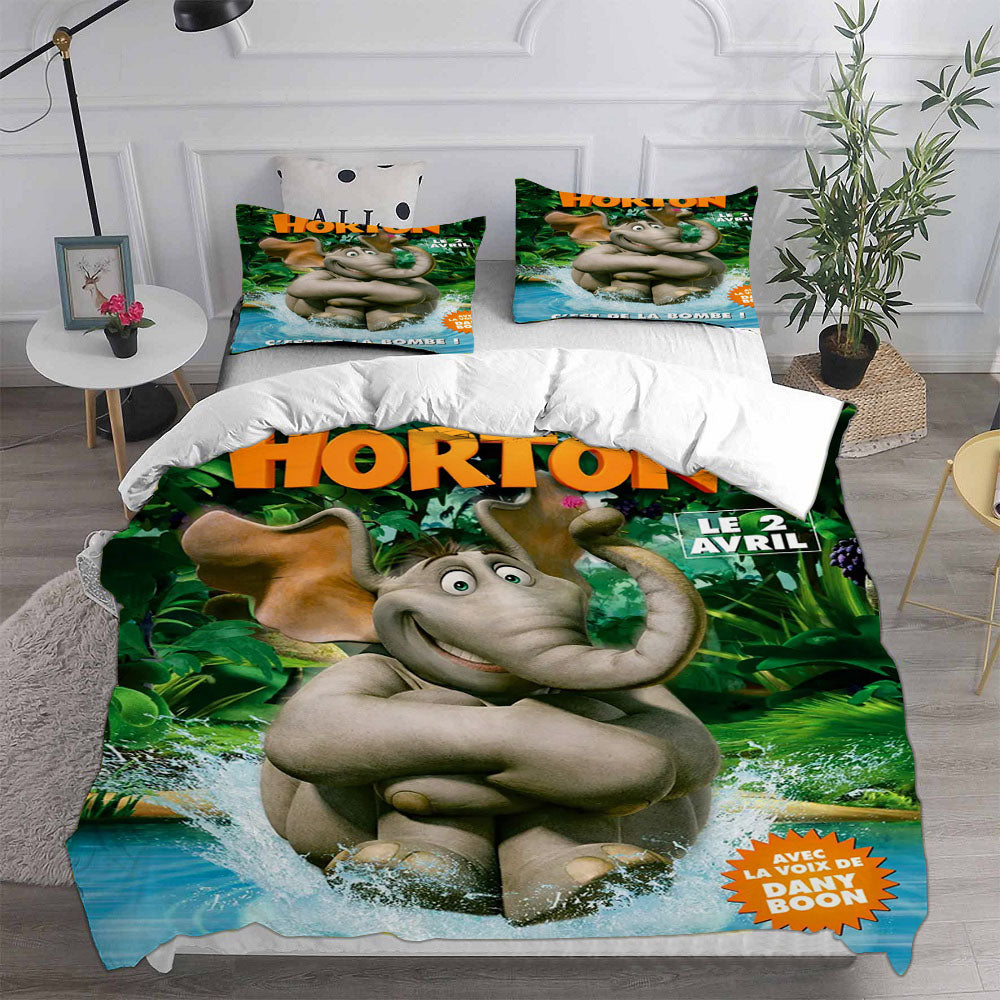 Horton Hears a Who Cosplay Bedding Set Duvet Cover Pillowcases Halloween Home Decor