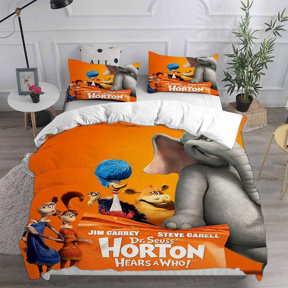 Horton Hears a Who Cosplay Bedding Set Duvet Cover Pillowcases Halloween Home Decor