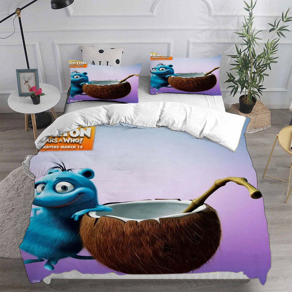 Horton Hears a Who Cosplay Bedding Set Duvet Cover Pillowcases Halloween Home Decor