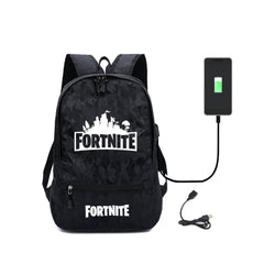 Fortnite Cosplay School Bag USB Charger Backpack