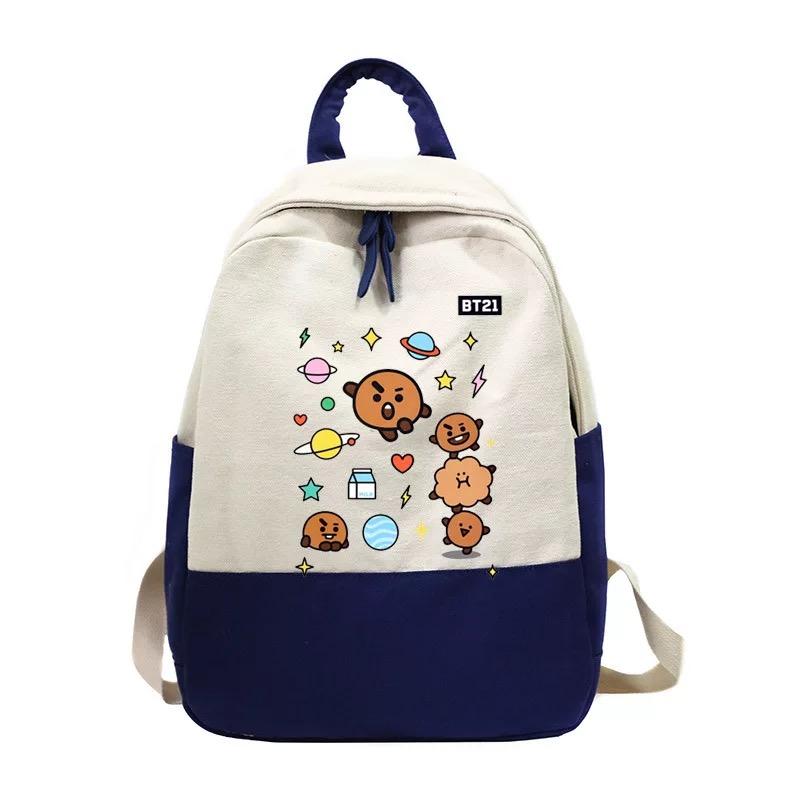 BTS Bangtan Boys BT21 Backpack School Bag Unisex Cosplay Prop