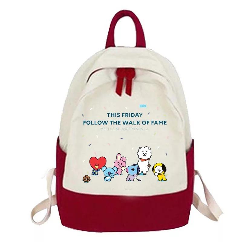 BTS Bangtan Boys BT21 Backpack School Bag Unisex Cosplay Prop