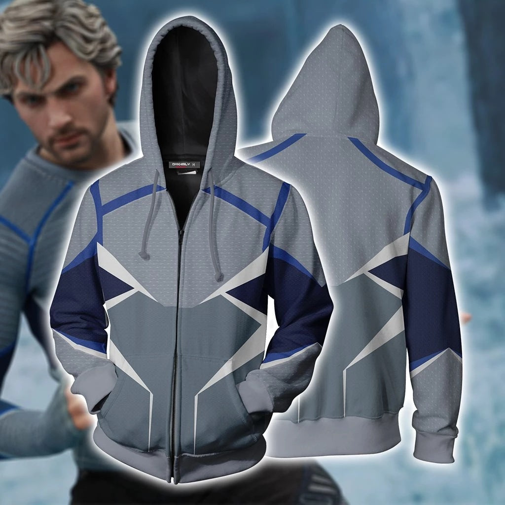 Avengers Age Ultron Quicksilver Pietro Maximoff Hoodie Sweater Jacket Cosplay Costume for Adult