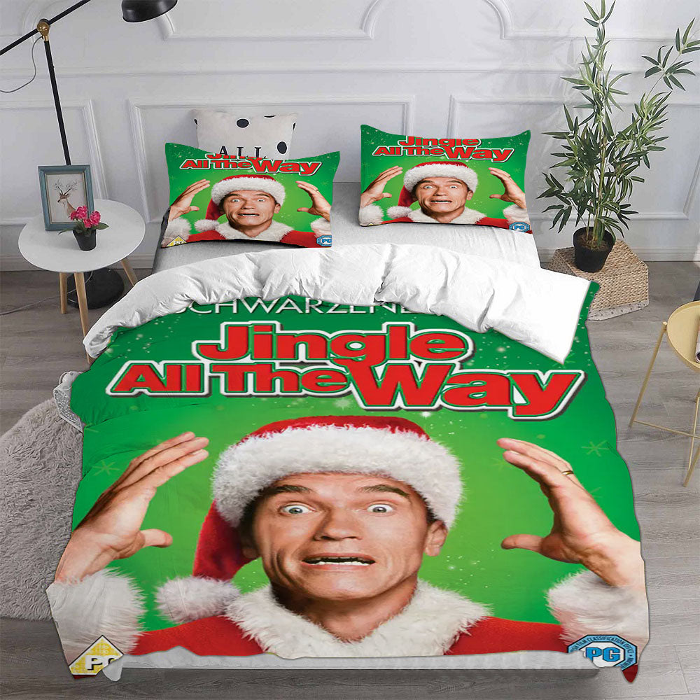 Jingle All the Way Cosplay Bedding Set Duvet Cover Pillowcases Halloween Home Decor