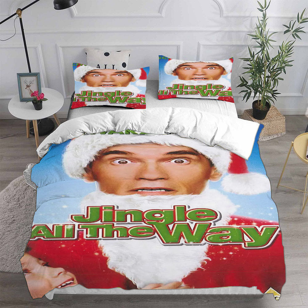 Jingle All the Way Cosplay Bedding Set Duvet Cover Pillowcases Halloween Home Decor