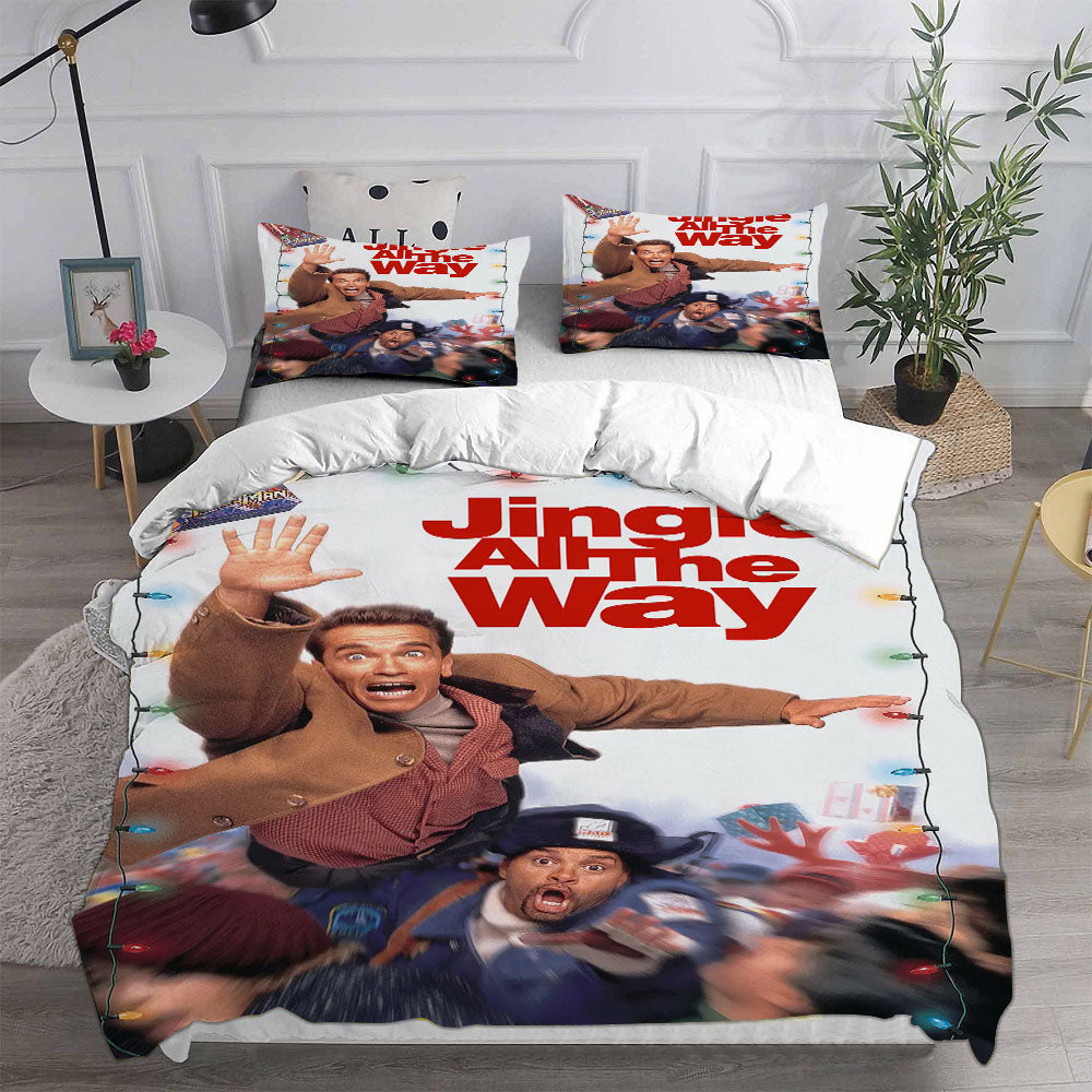 Jingle All the Way Cosplay Bedding Set Duvet Cover Pillowcases Halloween Home Decor