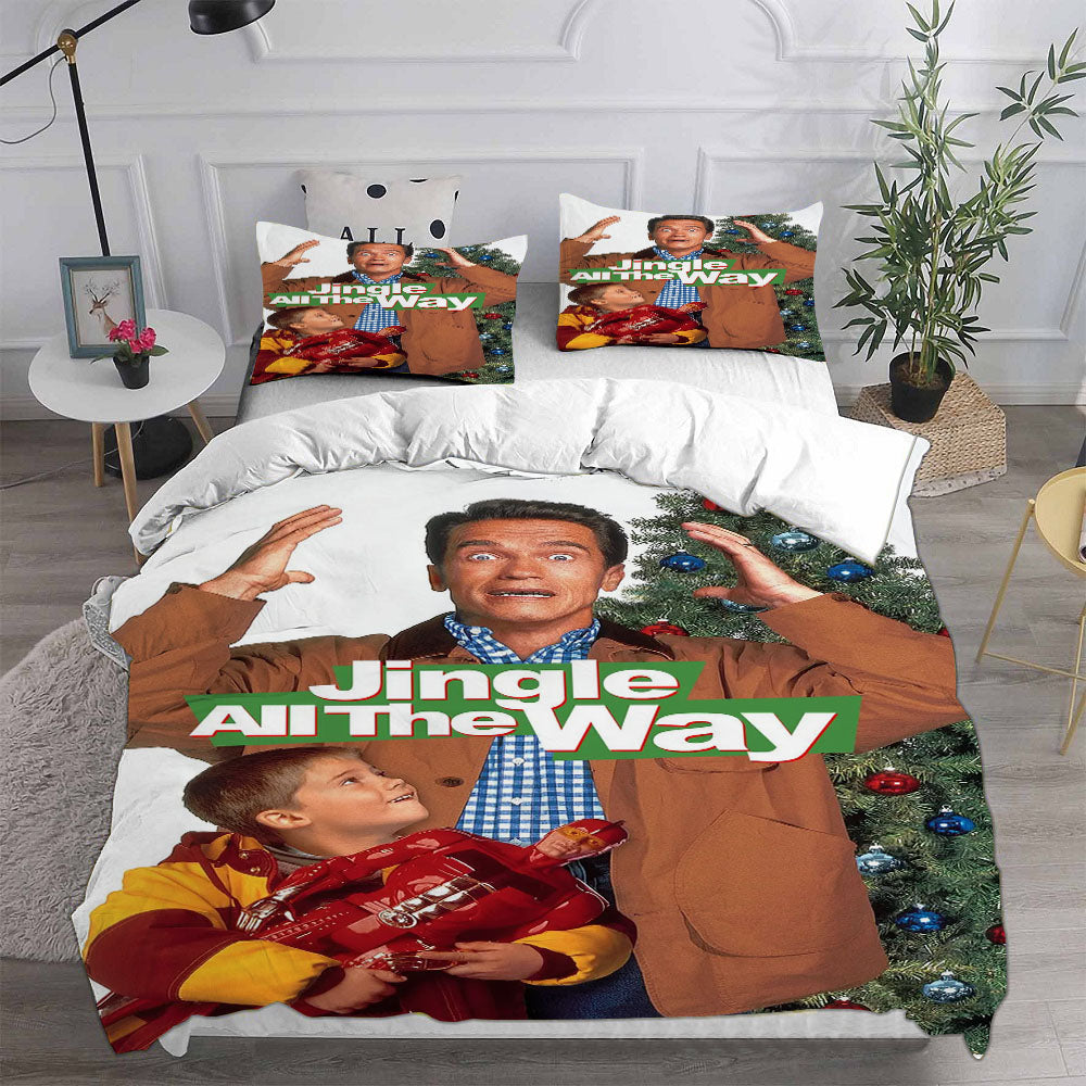 Jingle All the Way Cosplay Bedding Set Duvet Cover Pillowcases Halloween Home Decor