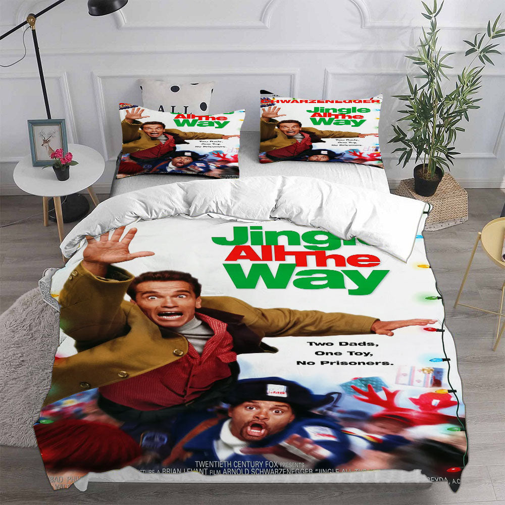 Jingle All the Way Cosplay Bedding Set Duvet Cover Pillowcases Halloween Home Decor