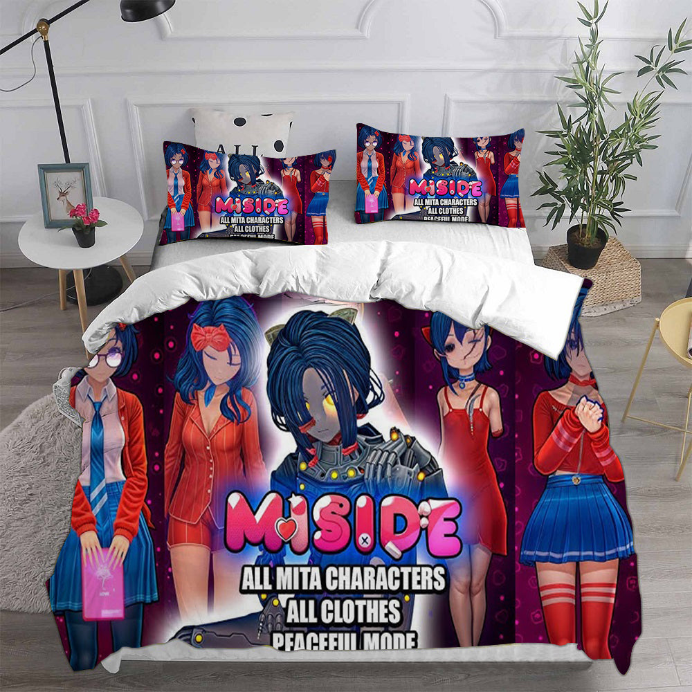 MiSide Cosplay Bedding Set Duvet Cover Pillowcases Halloween Home Decor