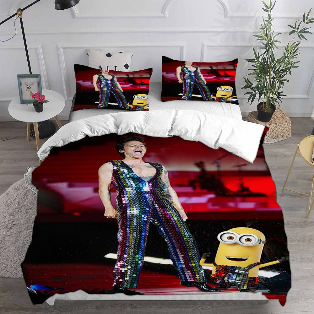 Minions Cosplay Bedding Set Duvet Cover Pillowcases Halloween Home Decor