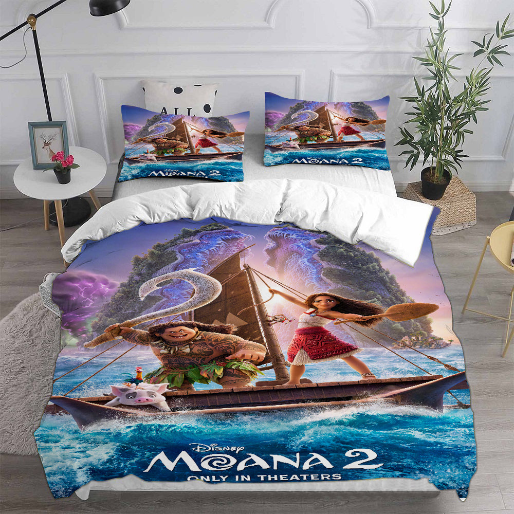 Moana 2  Cosplay Bedding Set Duvet Cover Pillowcases Halloween Home Decor